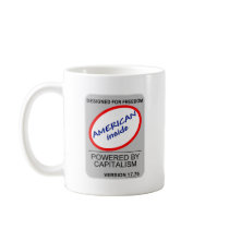 powered by capitalism design mugs