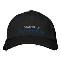 powered by #Geekosterone hat Embroidered Baseball Caps