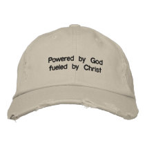Powered by God fueled by Christ (TM) hat Embroidered Baseball Caps