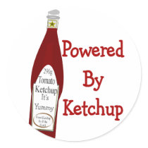 Powered By Ketchup Round Sticker