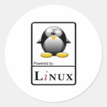 Powered by Linux Round Sticker