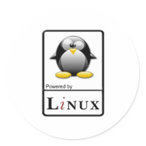 Powered by Linux Round Sticker