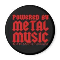 Powered by metal Music fans Death metal magnets by dustyvinyldesign Powered by metal Music fans Death metal magnets