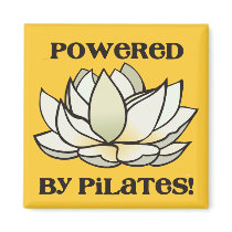 Powered By Pilates Lotus Refrigerator Magnet