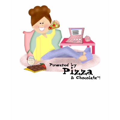 Powered by Pizza and Chocolate Diva T-shirts by nextstopitaly