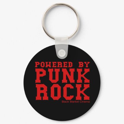 Powered by PUNK ROCK sick boy punks punker girls Key Chain by dustyvinyldesign