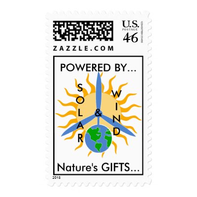 POWERED BY..., SOLAR, &, WIND, ... Postage