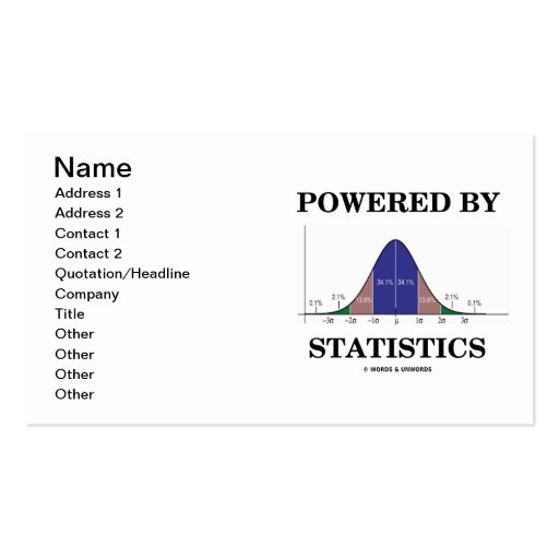 Powered By Statistics (Bell Curve Attitude) Business Cards