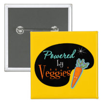Powered by Veggies Pinback Button