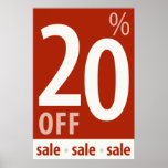 Powerful 20% OFF SALE Sign - retail sales poster posters