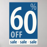 Powerful 60% OFF SALE Sign - retail sales poster posters