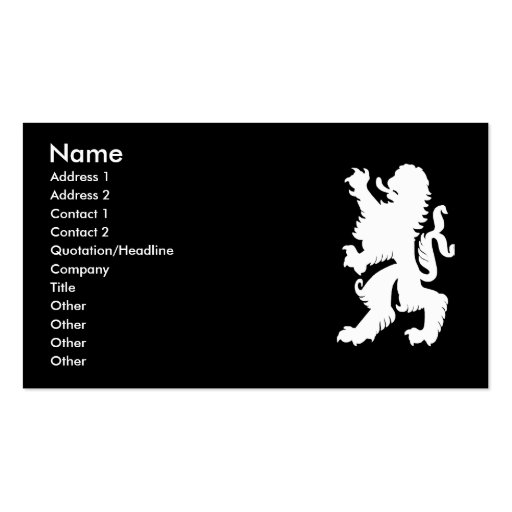 Powerful Lion Profile Card Business Card (front side)