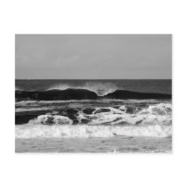 Powerful Pacific Ocean III Monochrome Postcard by SialiciousStationary Powerful Pacific Ocean III Monochrome Postcard