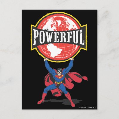 Powerful World Superman postcards