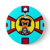 Powwow Girl - Beadwork Design Pinback Button
