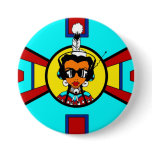 Powwow Girl - Beadwork Design Pinback Button