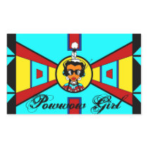 Powwow Girl - Beadwork Design Rectangle Stickers
