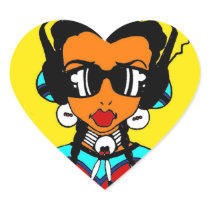 Powwow Girl Heart Stickers