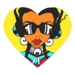 Powwow Girl Heart Stickers