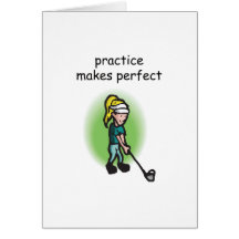 Practice Makes Perfect Golf Design Greeting Card