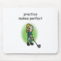 Practice Makes Perfect Golf Design Mousepads