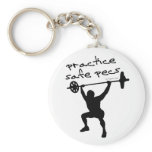 Practice Safe Pecs Key Chain