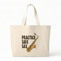 Practice Safe Sax - Tenor Tote Bags
