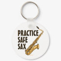 Practice Safe Sax - Tenor keychains by MarchingBand Practice Safe Sax - Tenor keychains