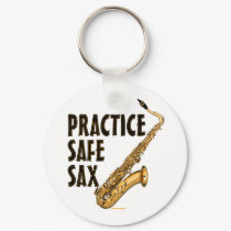 Practice Safe Sax - Tenor keychains by MarchingBand Practice Safe Sax - Tenor keychains