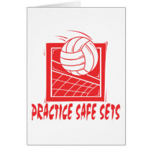 Practice Safe Sets Volleyball Gift Greeting Cards
