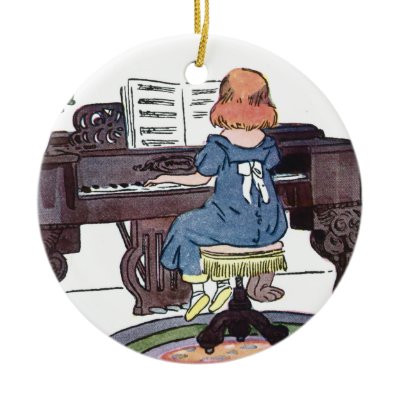 Practicing the Piano Christmas Ornaments