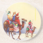 Práctico de costa del navidad del vintage posavasos personalizados