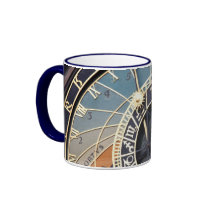prague astronomical clock ceramic mug