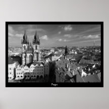 Prague Cityscape (B&W) Posters