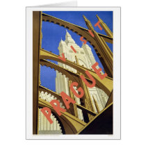 Prague Czech Republic Vintage Travel Art Greeting Card