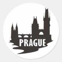 Prague Round Stickers