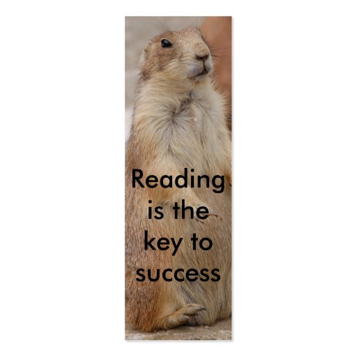 Prairie dog book mark ... business card template (front side)