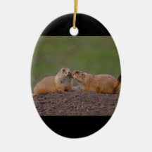 prairie dog kiss christmas ornaments