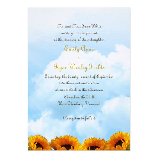 Prairie Sunflower Parents Inviting Wedding Invite