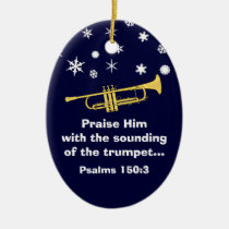 Praise Him With Trumpet Biblical At Christmas Christmas Ornaments  at Zazzle