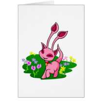 Prancing pink Aisha through flowers cards