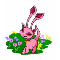 Prancing pink Aisha through flowers t-shirts