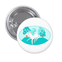 Prancing Unicorn in green forest Pinback Buttons