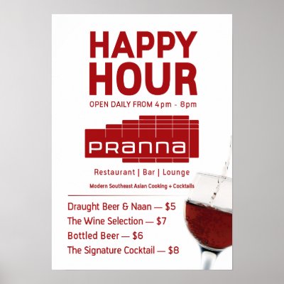 Pranna Happy Hour Poster Lighter Red Jul-23