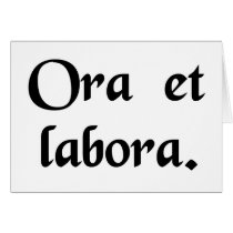 Pray and work. card