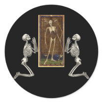 Pray Death Card Round Stickers