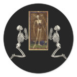 Pray Death Card Round Stickers