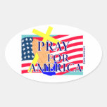 Pray for America christian design Oval Sticker