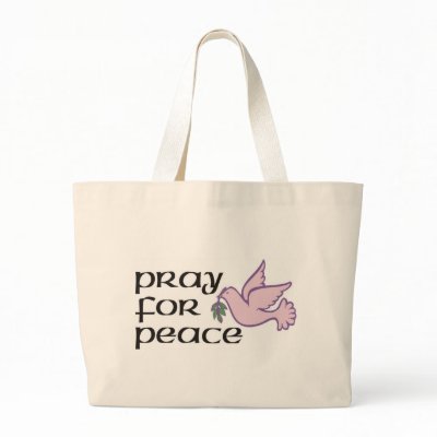 Pray For Peace Tote Bag by nightmare7darkangel