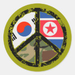 Pray for peace in Korea Round Stickers